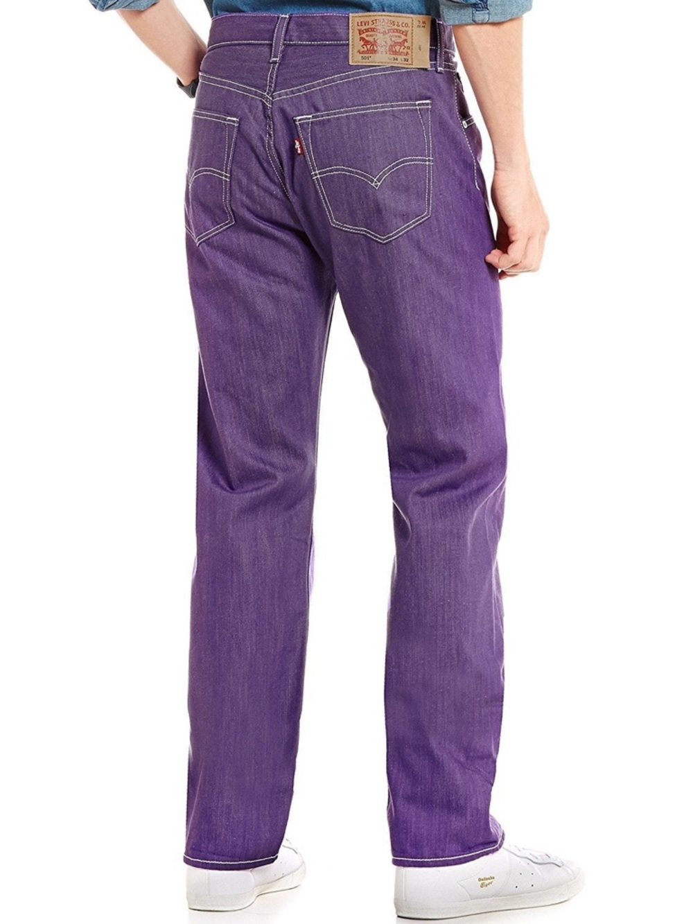 Levi's Men’s 501 Original Fit Purple Jeans - Picture 2 of 14